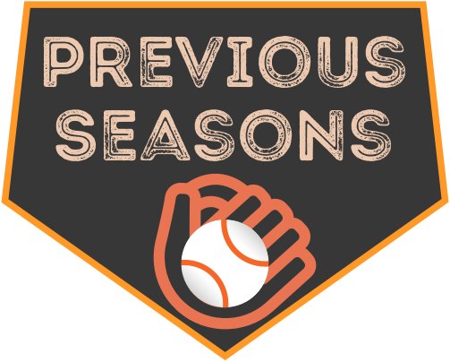 Previous Seasons graphic of baseball mitt and ball icon on home plate